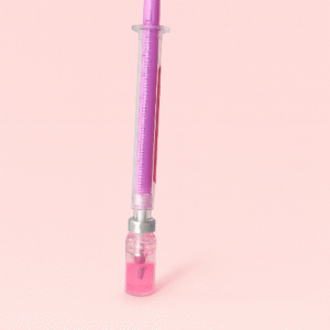 lapicero jeringa con ampolla rosado