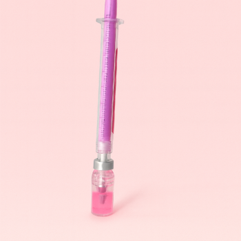 Lapicero jeringa con ampolla Rosado