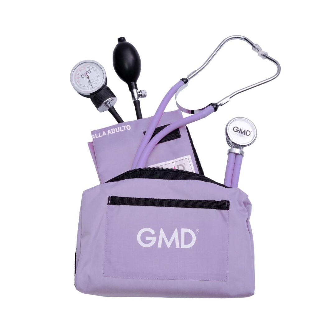 Kit de fonendoscopio doble manguera y Tensiómetro lila GMD