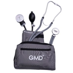 Kit de fonendoscopio doble manguera y Tensiómetro gris