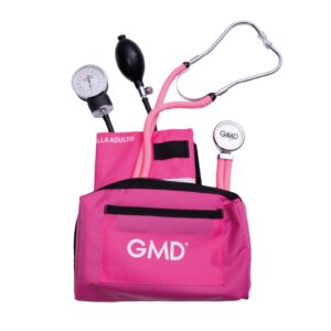 Kit de fonendoscopio doble manguera y Tensiómetro rosado neón