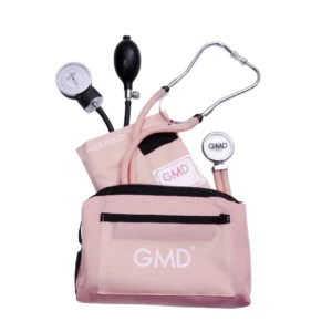 Kit de fonendoscopio doble manguera y Tensiómetro rosado claro