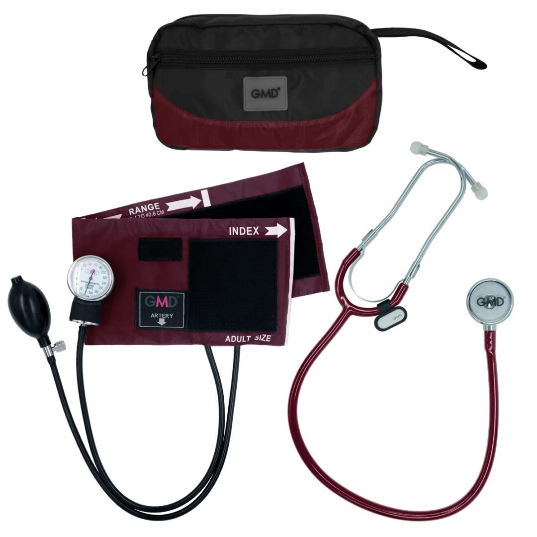 Kit de Tensiómetro y Fonendoscopio Fusion GMD Colors vino tinto