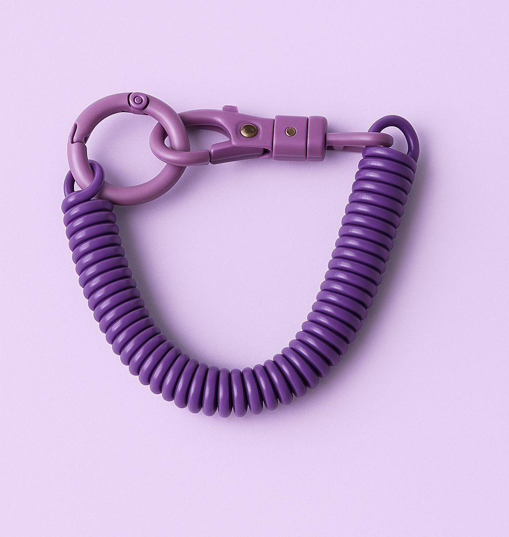 llavero tipo resorte morado