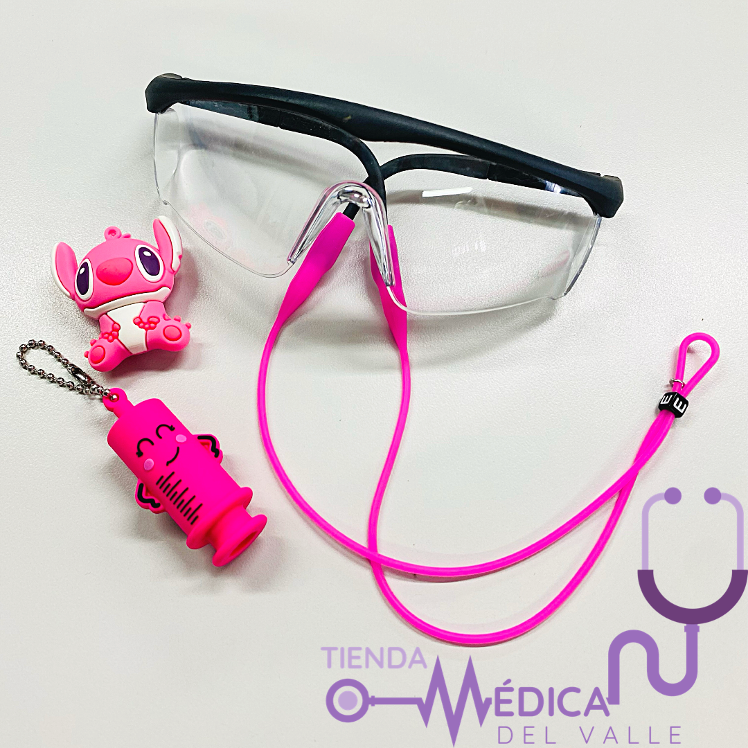 Sujetador para gafas rosado neón