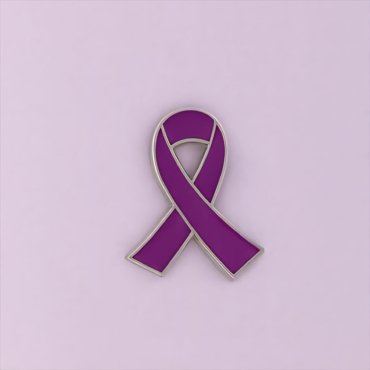 broche lucha contra el cáncer morado