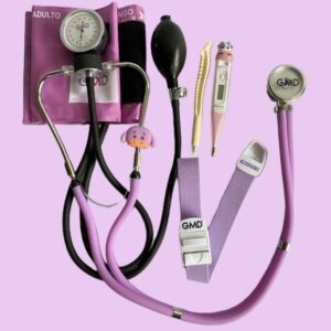 kit inicio de prácticas enfermería v2.0 fonendoscopio, tensiómetro, torniquete, reloj de enfermería, termómetro y más