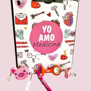 kit tabla de apoyo medicina, cinta métrica , mini grapadora, linterna de diagnóstico y reloj
