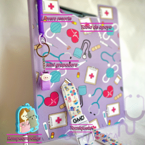 Kit tabla de apoyo, rompeampollas, mini grapadora , torniquete y llavero resorte