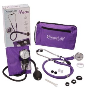Kit de Fonendoscopio doble manguera y tensiómetro HOMELIFE Morado
