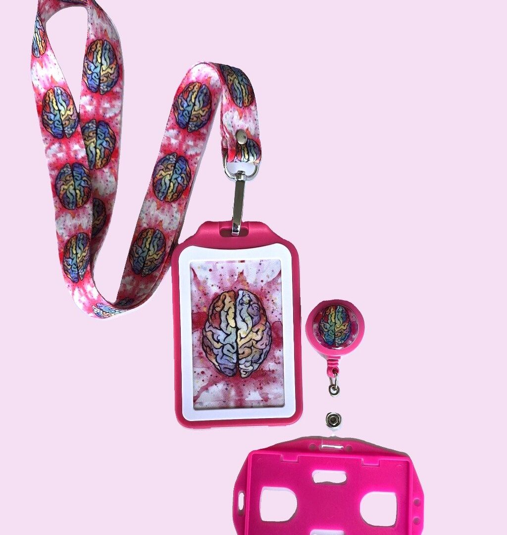 kit landyard + yoyo + escarapela psicología