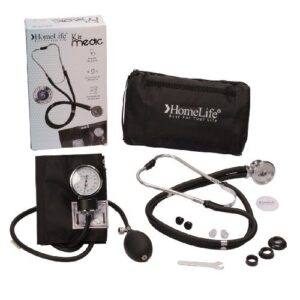 Kit de Fonendoscopio doble manguera y tensiómetro HOMELIFE Negro