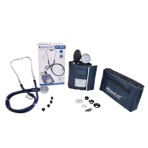 Kit de Fonendoscopio doble manguera y tensiómetro HOMELIFE Azul Oscuro