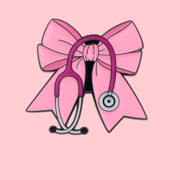 broche fonendo rosa