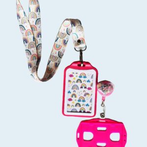 kit landyard + yoyo + escarapela arco iris