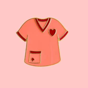 broche pink scrub