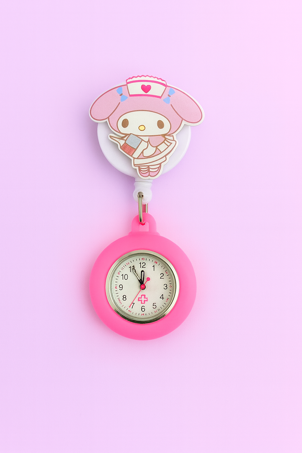 Reloj Enfermera Sanrio Rosado Neón