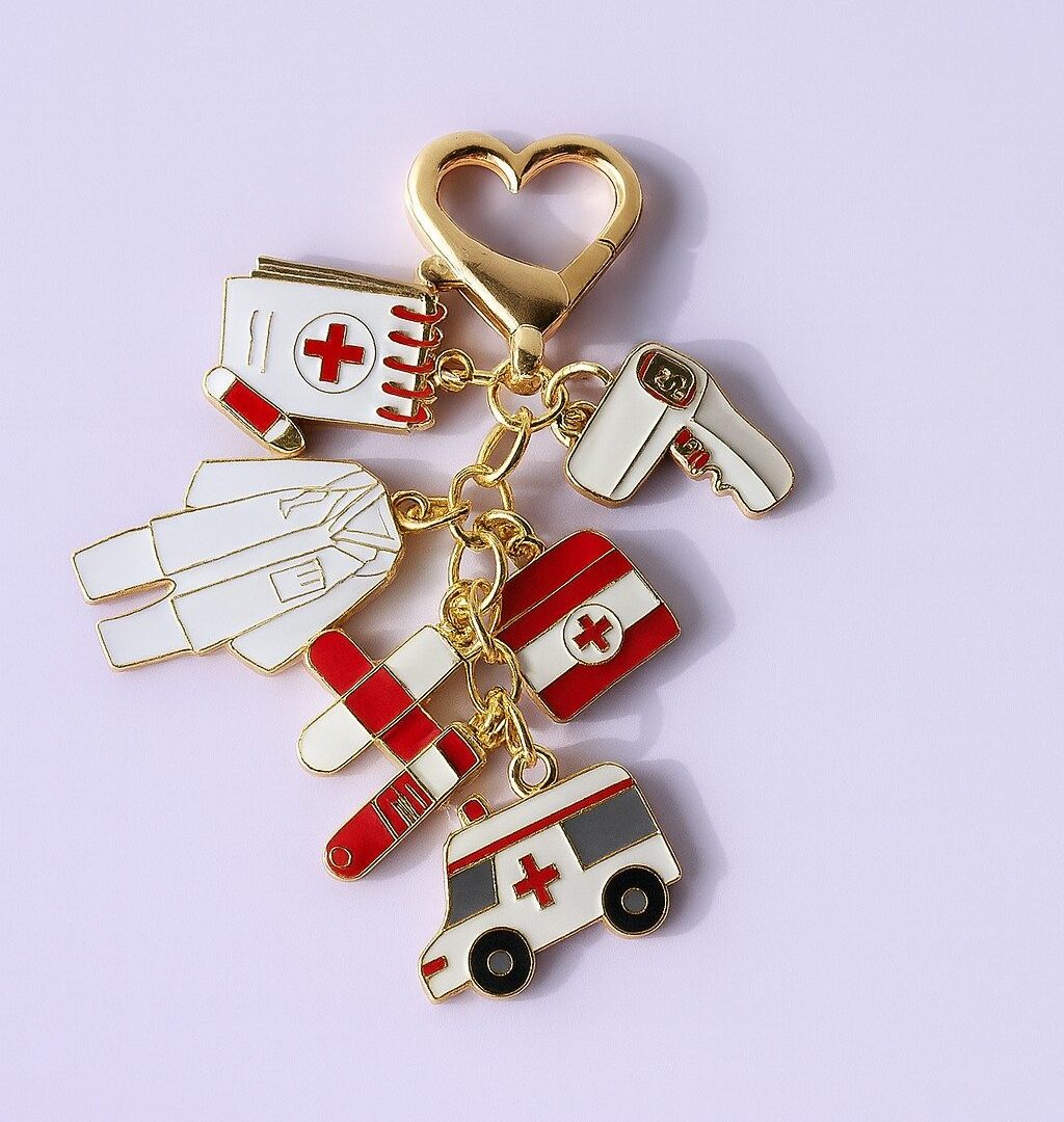 Llavero con dijes Salud Blanco