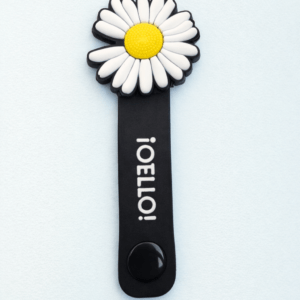 Botón negro con flor para decorar fonendo