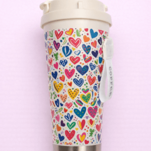 Termo Térmico Corazones – Acero inoxidable conserva frío y calor