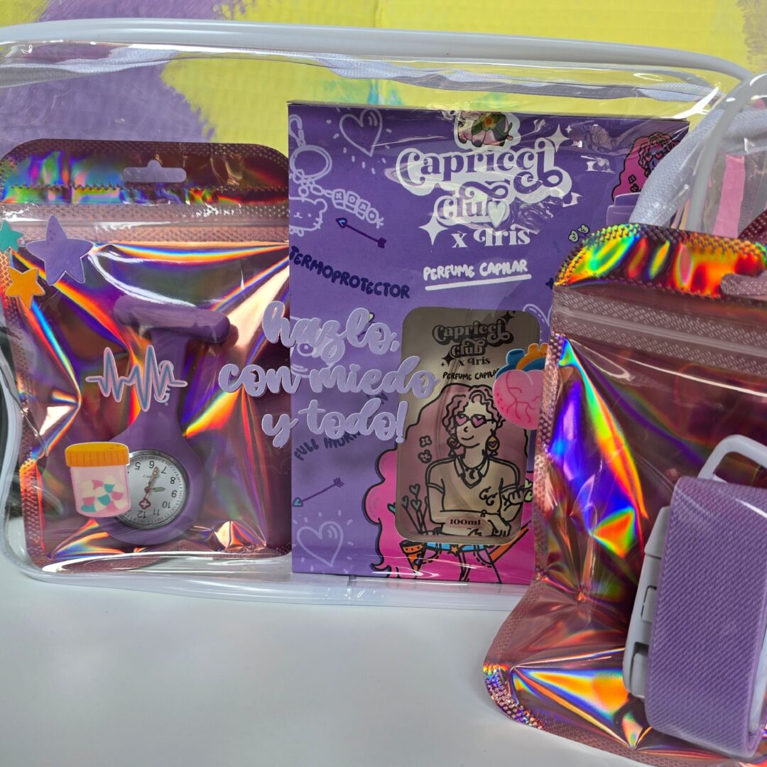 Kit Edición Especial Día de la Enfermería Kit Purple(Cartuchera, Reloj, Torniquete y Perfume Capilar)