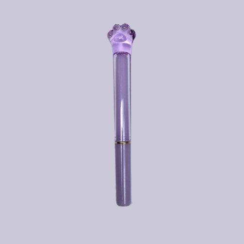 lapicero huellita lila transparente
