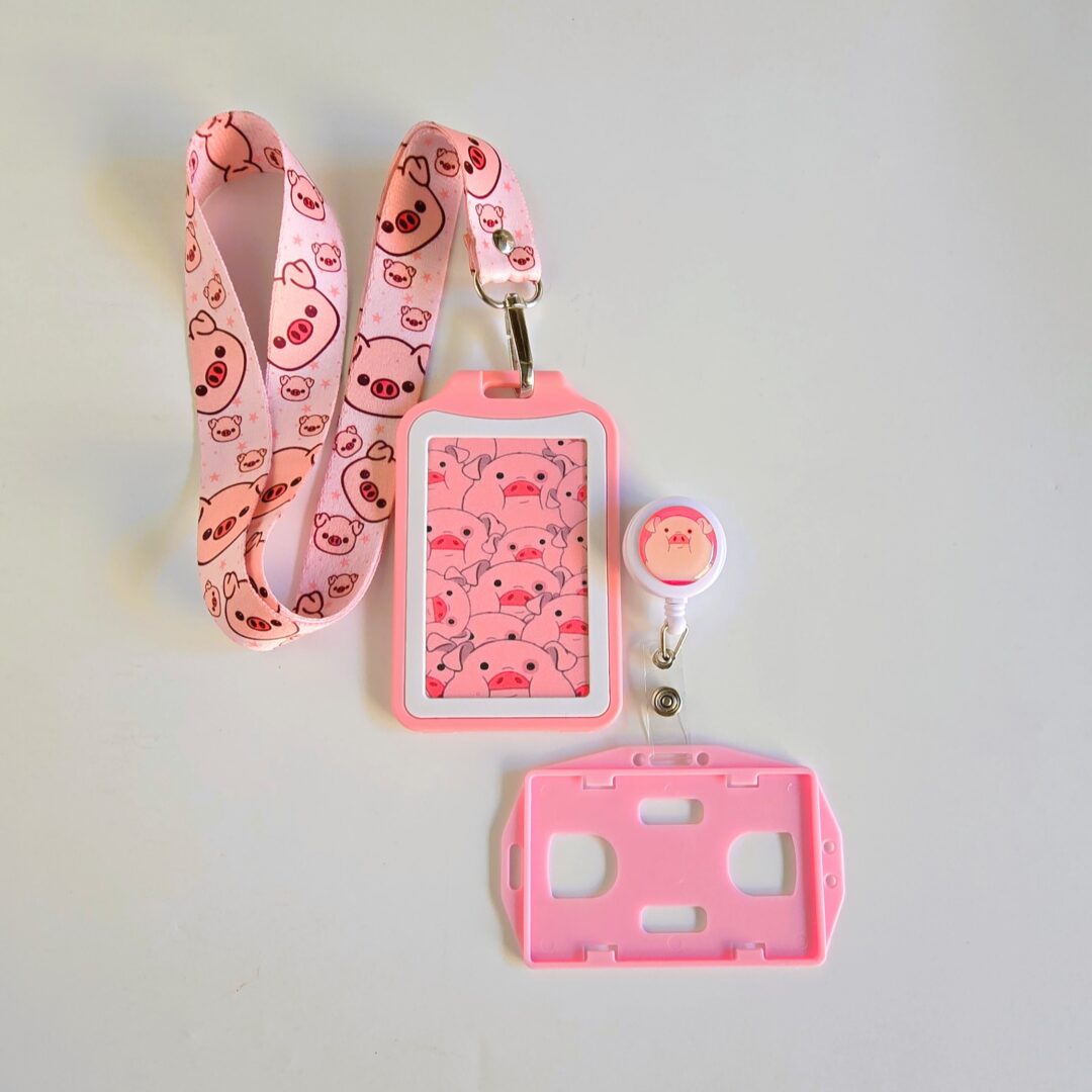 Kit Landyard + Yoyo + Escarapela Cerditos