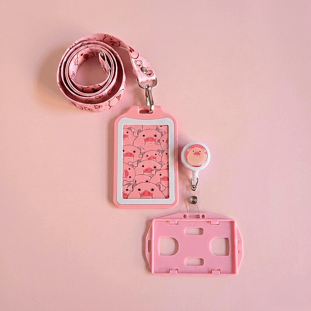 Kit Landyard + Yoyo + Escarapela Cerditos