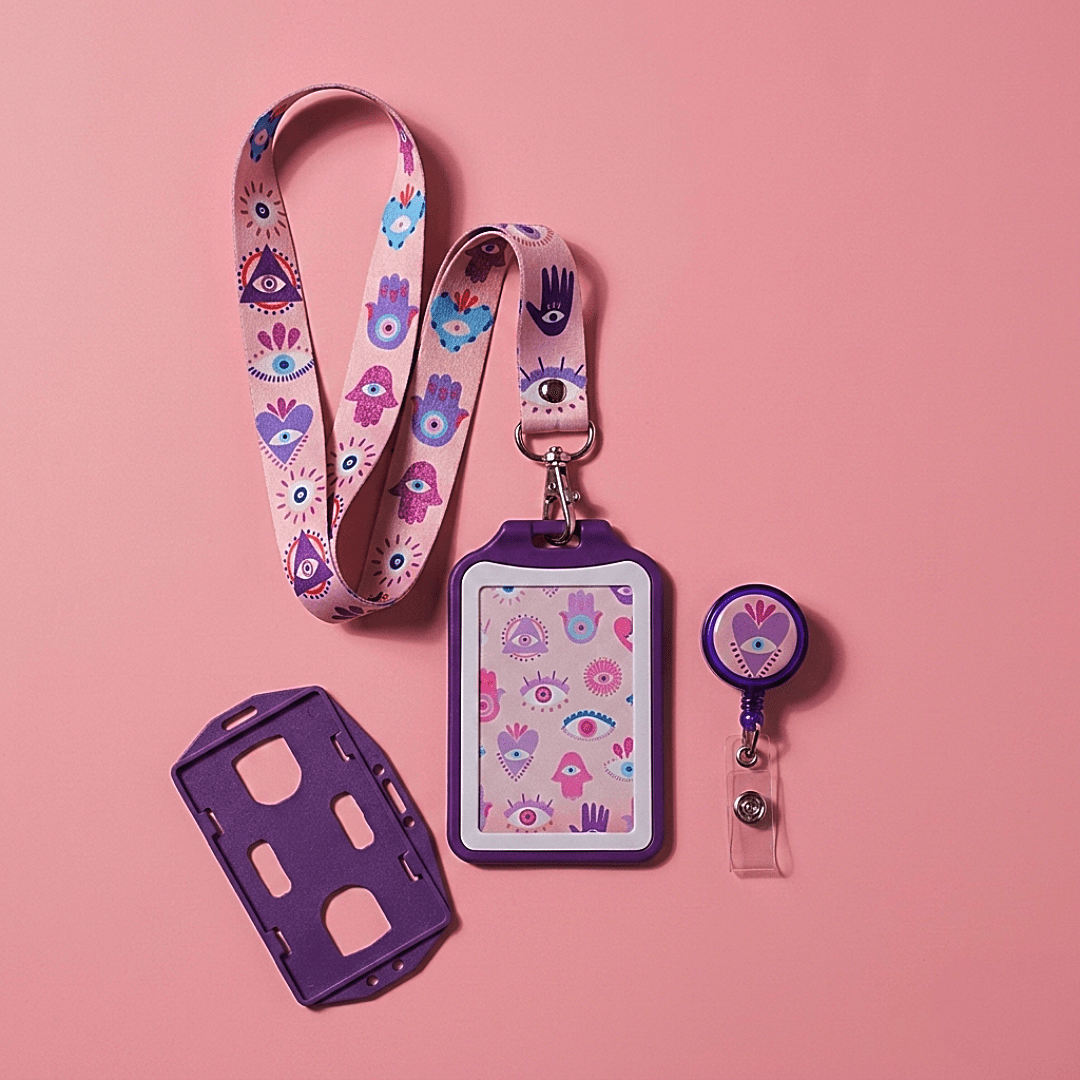 Kit Landyard + Yoyo + Escarapela Energía Positiva Morado