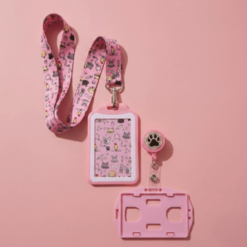 Kit Landyard + Yoyo + Escarapela Veterinaria Rosa