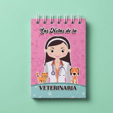 mini libreta las notas de la veterinaria