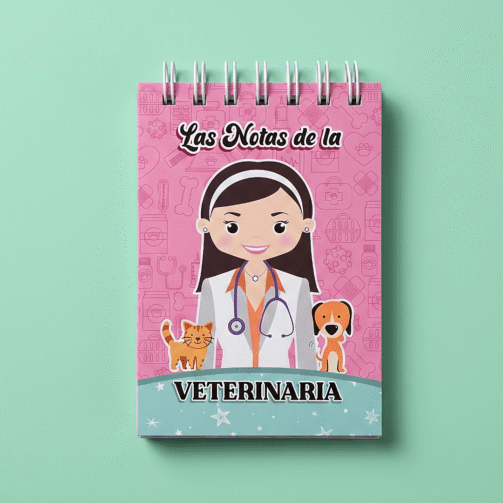mini libreta las notas de la veterinaria