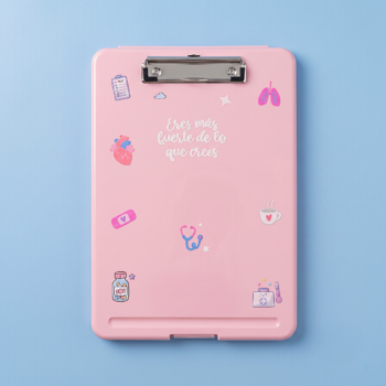 Tabla de Apoyo con Cajón Personalizable para Estudiantes de Salud Ilustraciones Exclusivas TMV