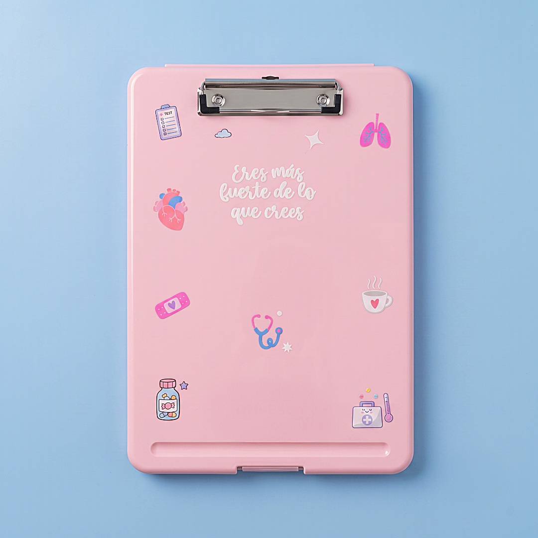 Tabla de Apoyo con Cajón Personalizable para Estudiantes de Salud Ilustraciones Exclusivas TMV