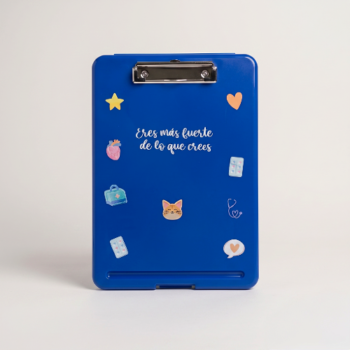 Tabla de Apoyo con Cajón Personalizable para Estudiantes de Salud Color Azul Rey