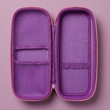 estuche morado deltado
